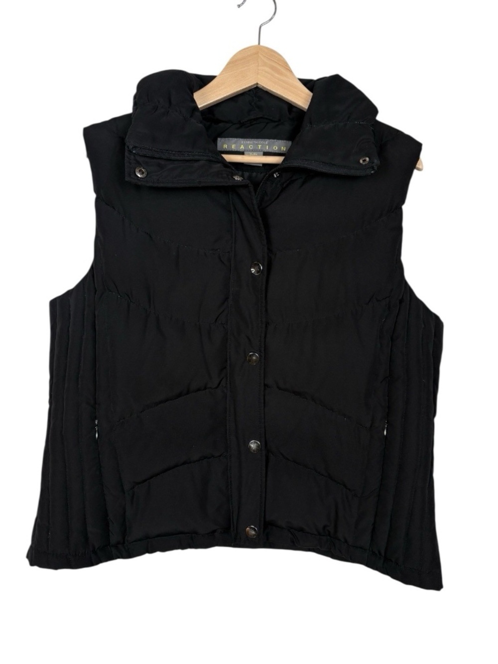 Kenneth Cole Reaction Quilted‎ Down Feather Puffer Vest Black Women's Sz XL